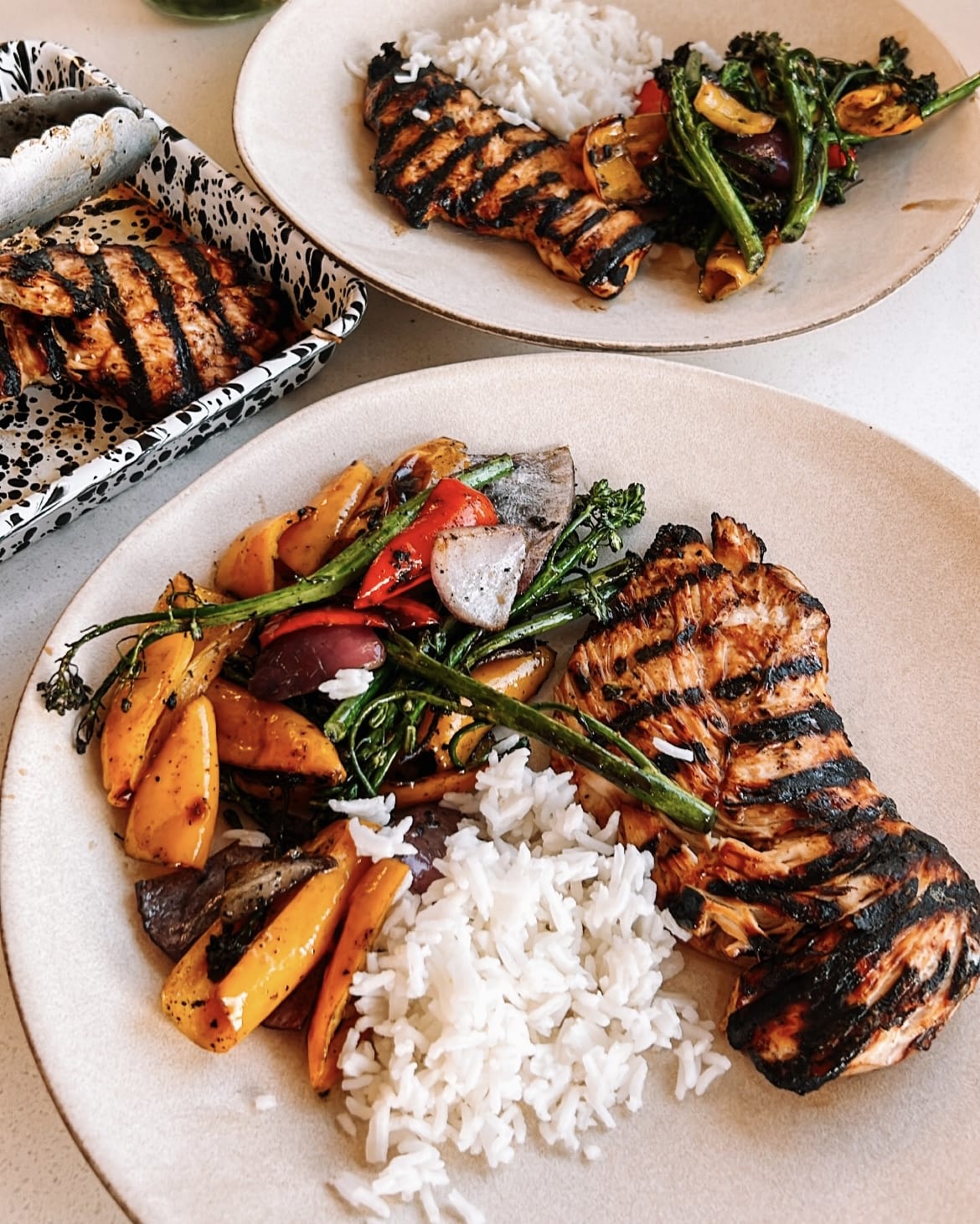 Grilled Chicken with Rice. Calorie 124, Protein 24, Carbs 03, Fat 1.4