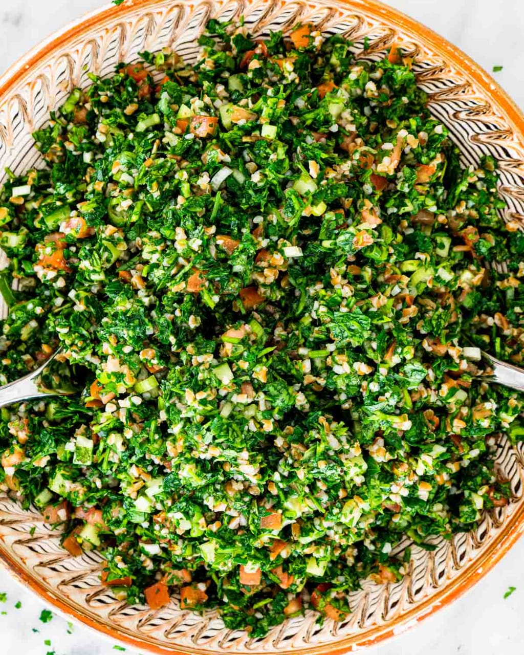 Tabula Salad Calorie 160, Protein 14, Carbs 8, Fat 0.7