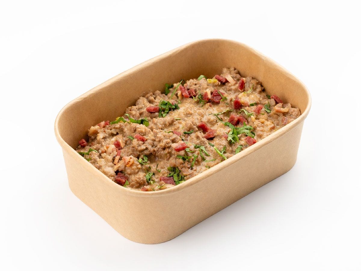 Beef Cheese Creamy. Calorie 382, Protein 32, Carbs 12, Fat 23