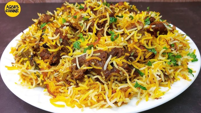 Beef Biriyani Calorie 368 , Protein 39.5 , Carbs 32 , Fat 9.1
