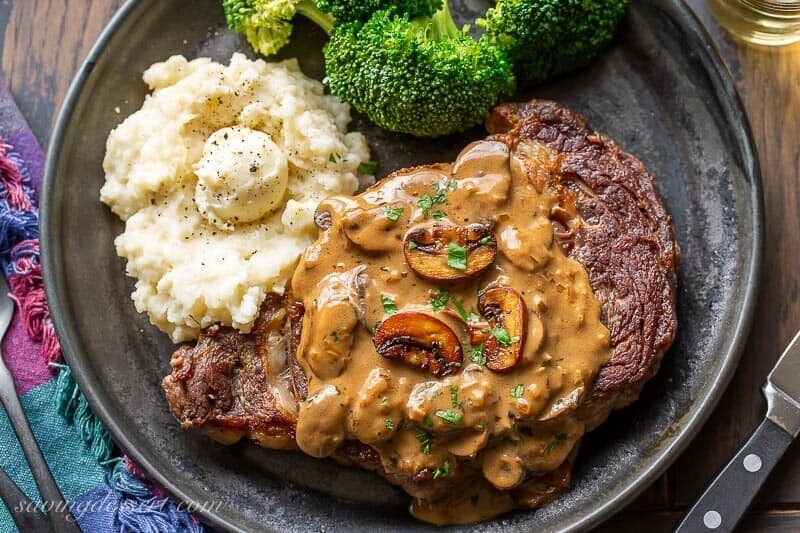 Creamy Mushroom  Beef with Rice.  Calorie 254, Protein 35, Carbs 06, Fat 10